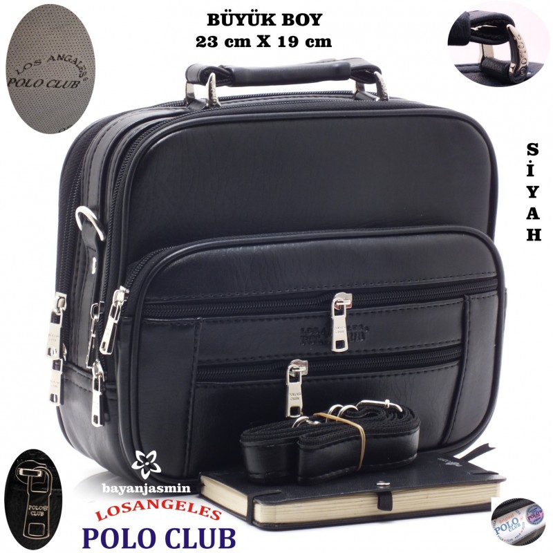 Los Angeles Polo Club Çelik Kasalı Erkek EL Çantası Yan Büyük Boy